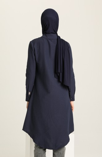 Düğmeli Tunik 4333-02 Lacivert