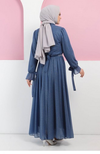 Baby Blue Hijab Evening Dress 13700.Bebe Mavisi