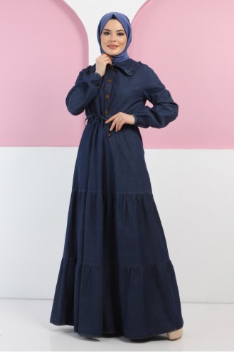 Robe Hijab Bleu Jean Foncé 14000.Koyu Kot