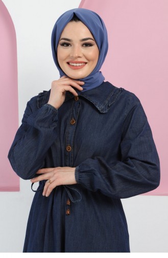 Robe Hijab Bleu Jean Foncé 14000.Koyu Kot