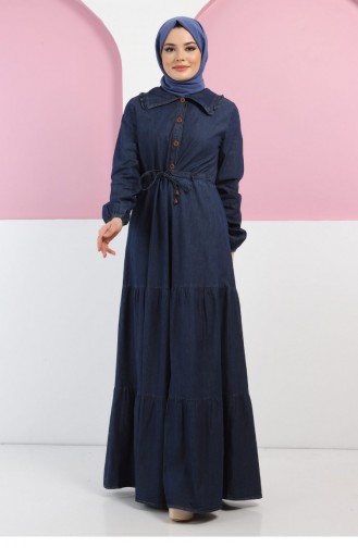Robe Hijab Bleu Jean Foncé 14000.Koyu Kot