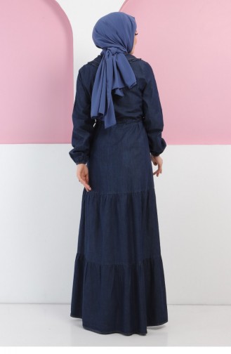 Robe Hijab Bleu Jean Foncé 14000.Koyu Kot