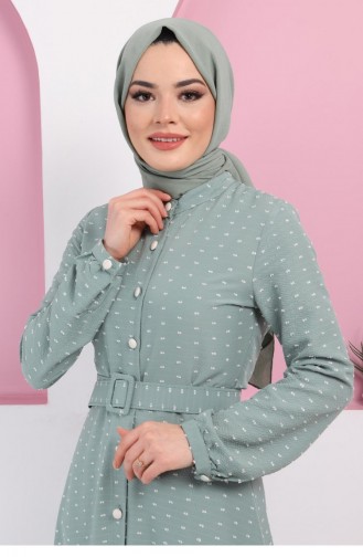 Mint Green Hijab Dress 9435.Mint