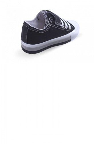 Papuçcity 02074 Unisex Çocuk Işıklı Keten Konvers Spor Ayakkabı Siyah
