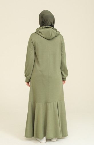 Green Almond Hijab Dress 6005-02