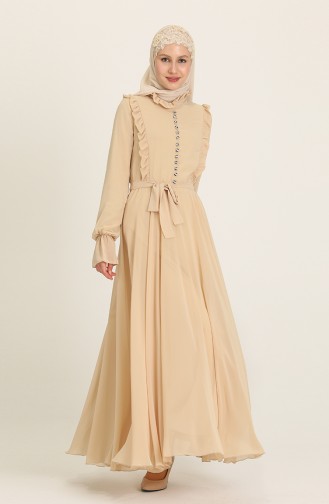 Gold Hijab-Abendkleider 13044