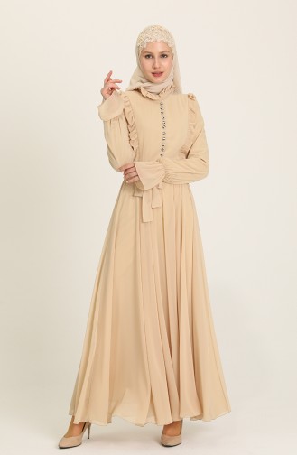 Gold Hijab-Abendkleider 13044