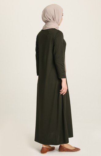 Khaki Hijab Dress 0420-02