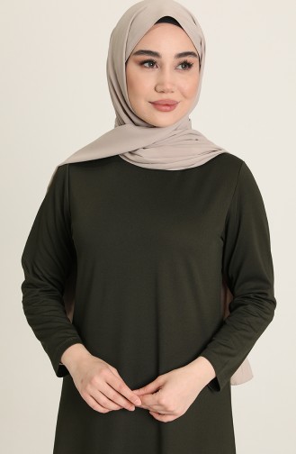 Khaki Hijab Dress 0420-02
