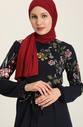 Dunkelblau Hijab Kleider 0125-02