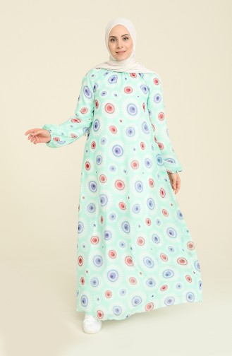 Mint Green Hijab Dress 7284-04
