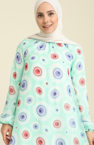 Robe Hijab Vert menthe 7284-04