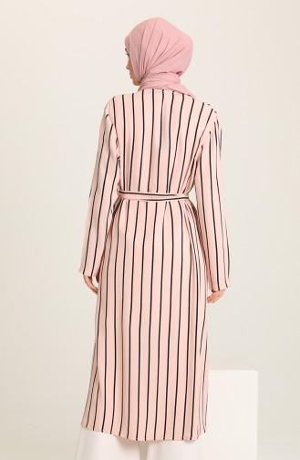 Striped Long Jacket 1008-02 Powder 1008-02