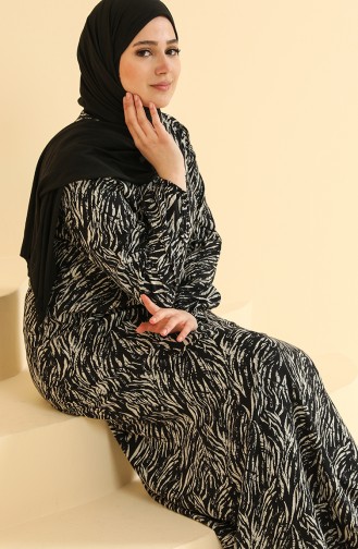 Schwarz Hijab Kleider 0094E-01