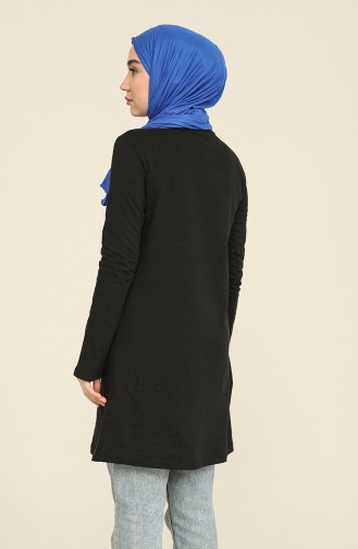 Baskılı Tunik 6029-01 Siyah