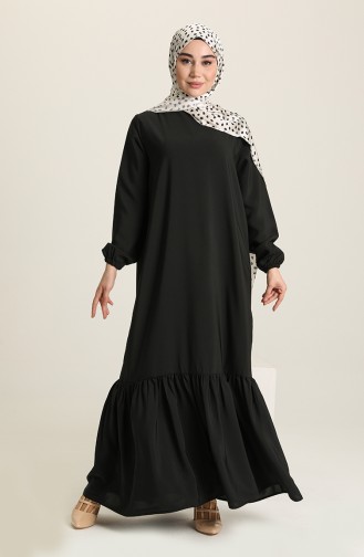 Schwarz Hijab Kleider 1111-01