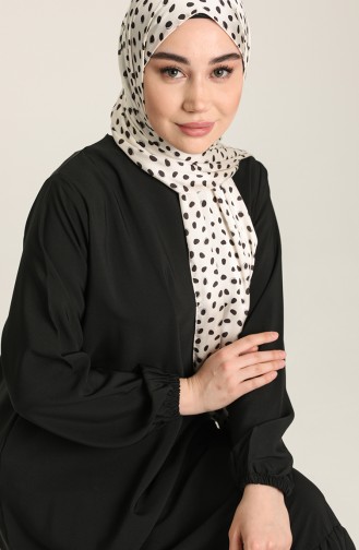 Schwarz Hijab Kleider 1111-01