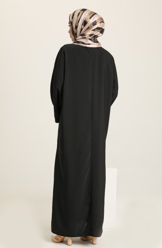 Schwarz Hijab Kleider 1112-01