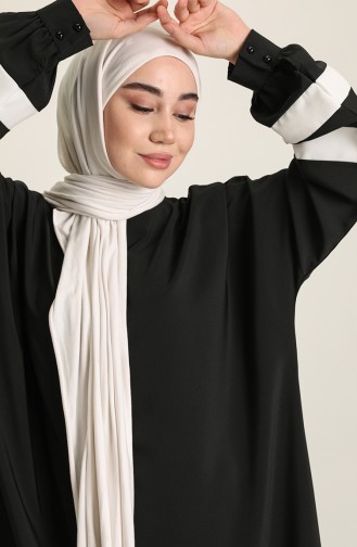 Schwarz Hijab Kleider 1113-01