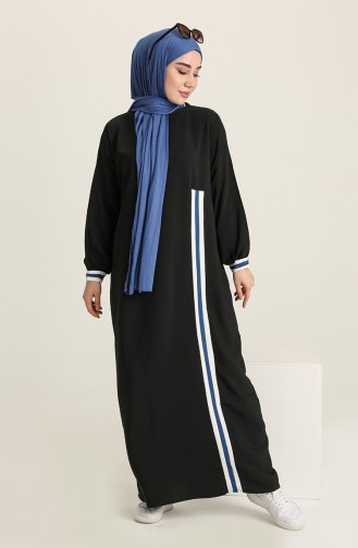 Schwarz Hijab Kleider 1114-01