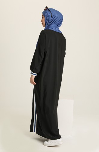 Schwarz Hijab Kleider 1114-01