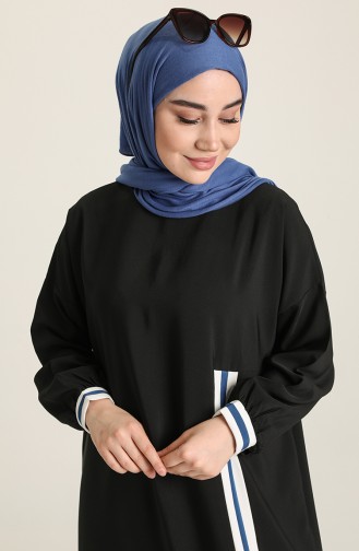 Schwarz Hijab Kleider 1114-01