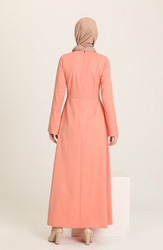 Salmon Hijab Dress 3371-02