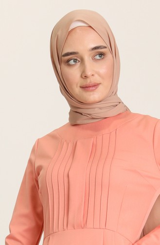 Lachsrosa Hijab Kleider 3371-02