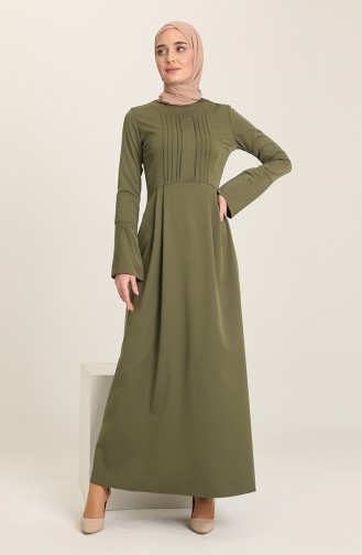 Khaki Hijab Dress 3371-03