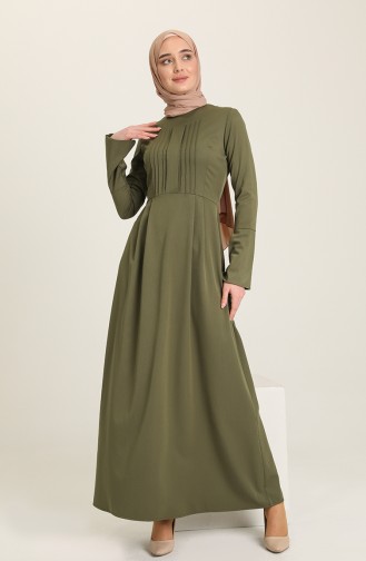Khaki Hijab Dress 3371-03