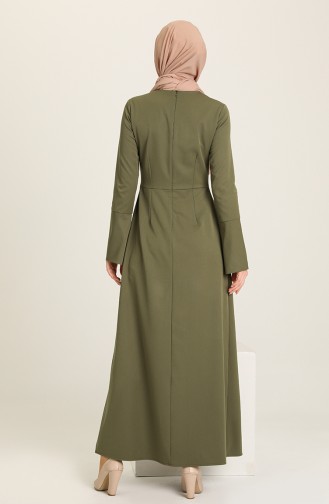 Khaki Hijab Dress 3371-03