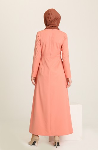 Salmon Hijab Dress 3372-01