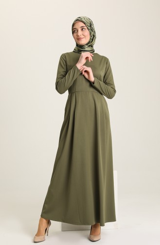 Khaki Hijab Kleider 3372-02