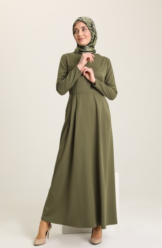 Khaki Hijab Dress 3372-02