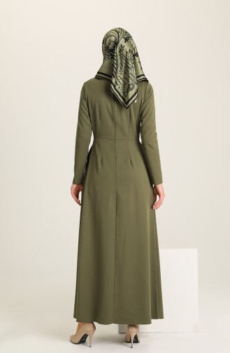 Khaki Hijab Kleider 3372-02