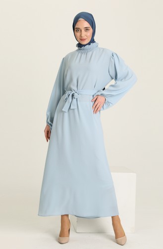 Baby Blue Hijab Dress 3373-01