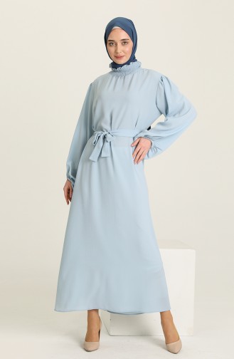 Robe Hijab Bleu Bébé 3373-01