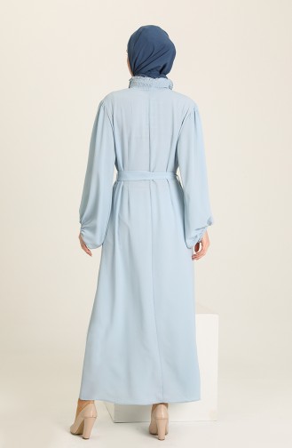 Robe Hijab Bleu Bébé 3373-01