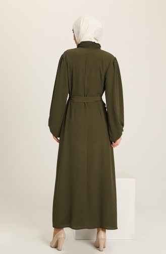 Khaki Hijab Dress 3373-04