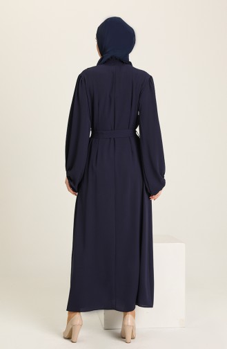 Navy Blue Hijab Dress 3373-05