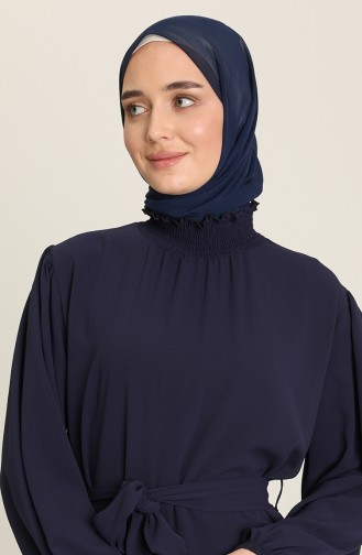 Navy Blue İslamitische Jurk 3373-05