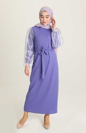 Violett Hijab Kleider 8003-04