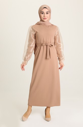 فستان عسلي 8003-05