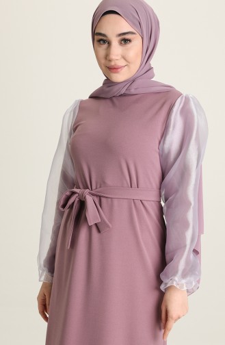 Dunkel-Rose Hijab Kleider 8003-07