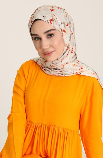 Büzgülü Elbise 0404-05 Oranj