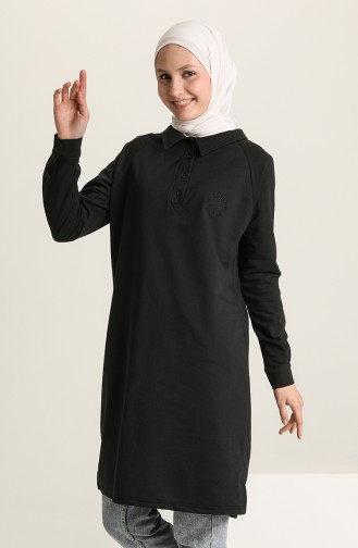 Polo Yaka Tunik 3026-01 Siyah