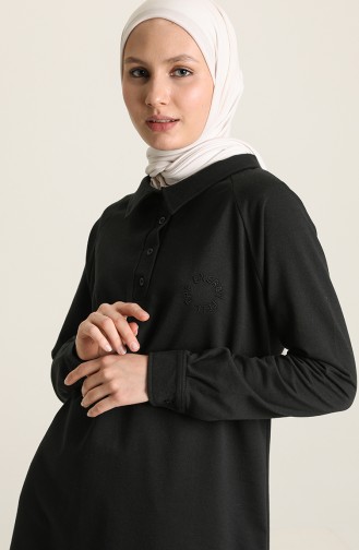 Polo Yaka Tunik 3026-01 Siyah
