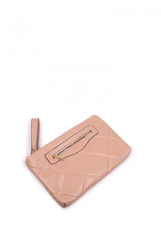 Beige-Rose Portfolio Handtasche 01Z-09