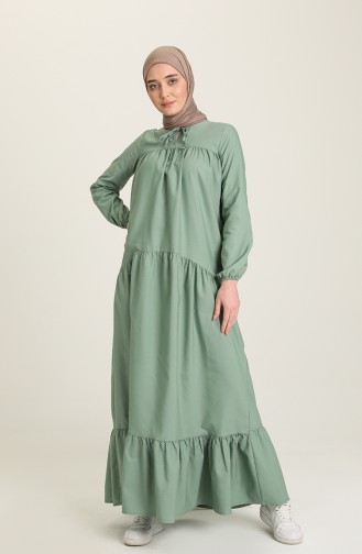 Grün Hijab Kleider 7298-08