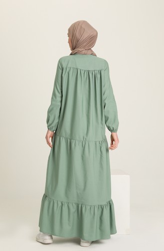 Grün Hijab Kleider 7298-08